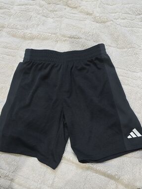 adidas Black Athletic Shorts with White Logo Accent